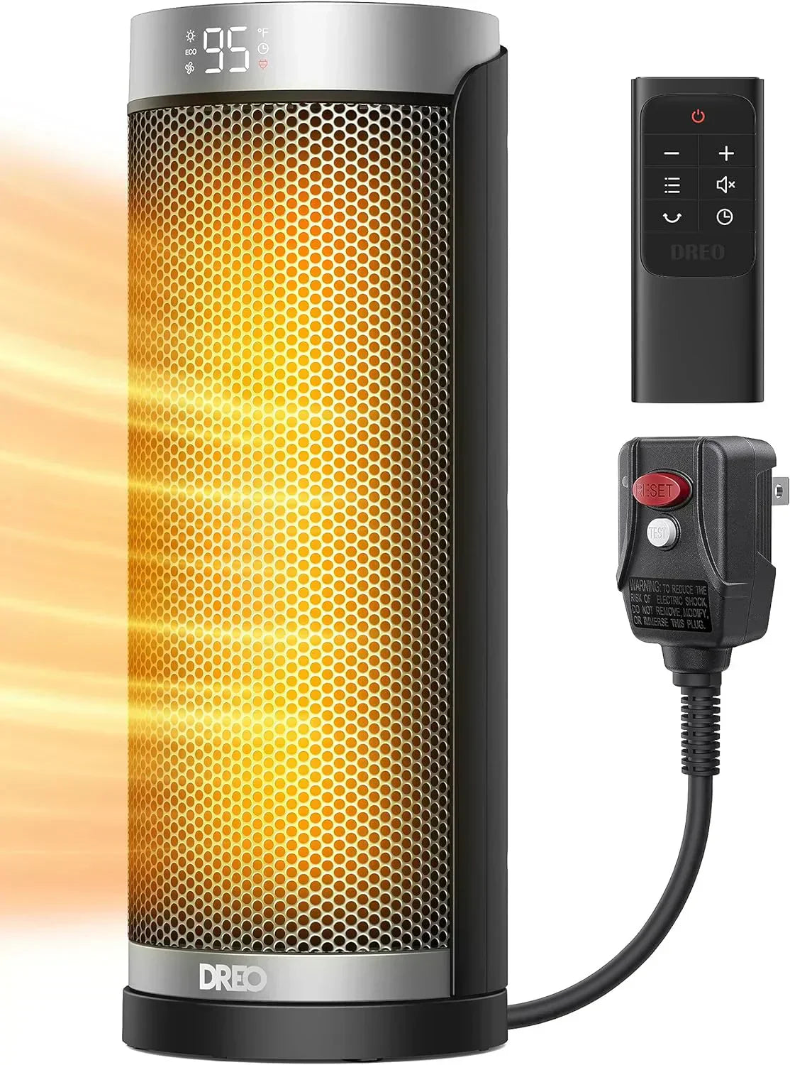 Space Heater 1500W Electric Indoor Heater with Thermostat Quiet Portable Heater