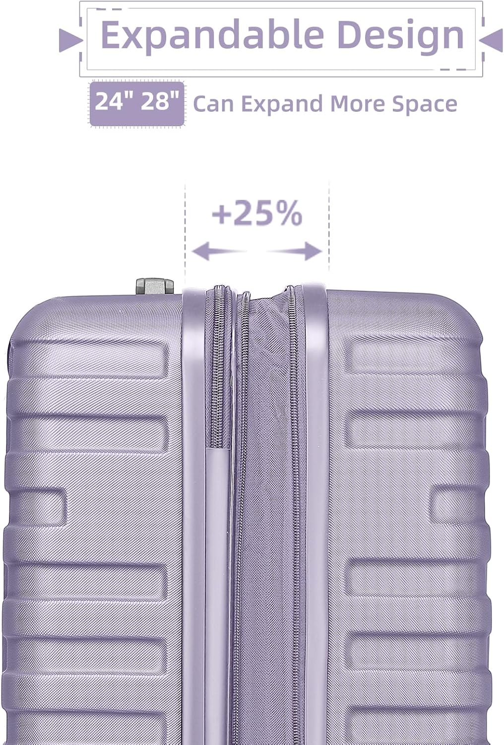Luggage 6-piece hardshell expandable suitcase lightweight travel carry-on luggage set