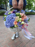 Flower arrangement "Lavender Charm" (includes basket and wrapping)