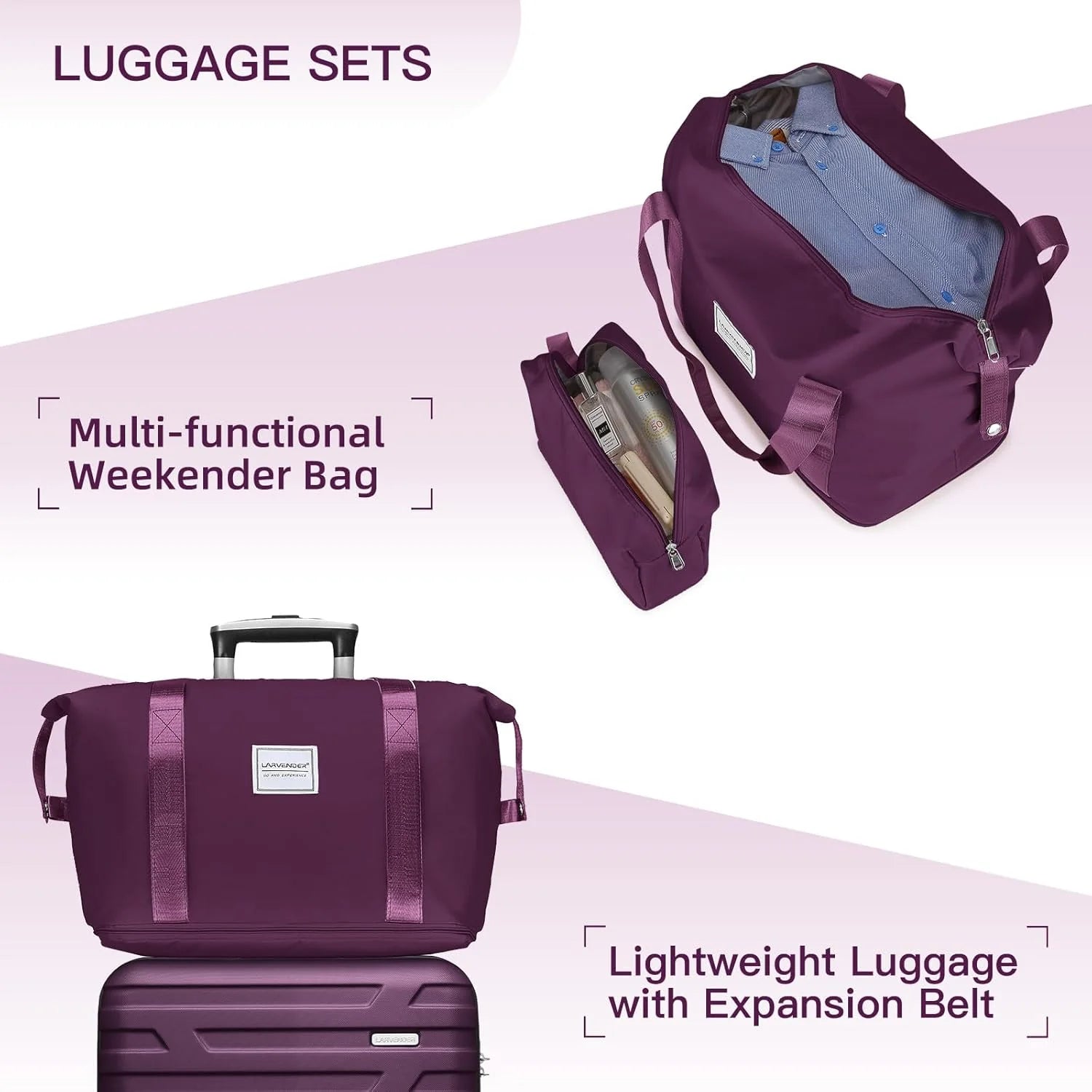 Luggage 6-piece hardshell expandable suitcase lightweight travel carry-on luggage set