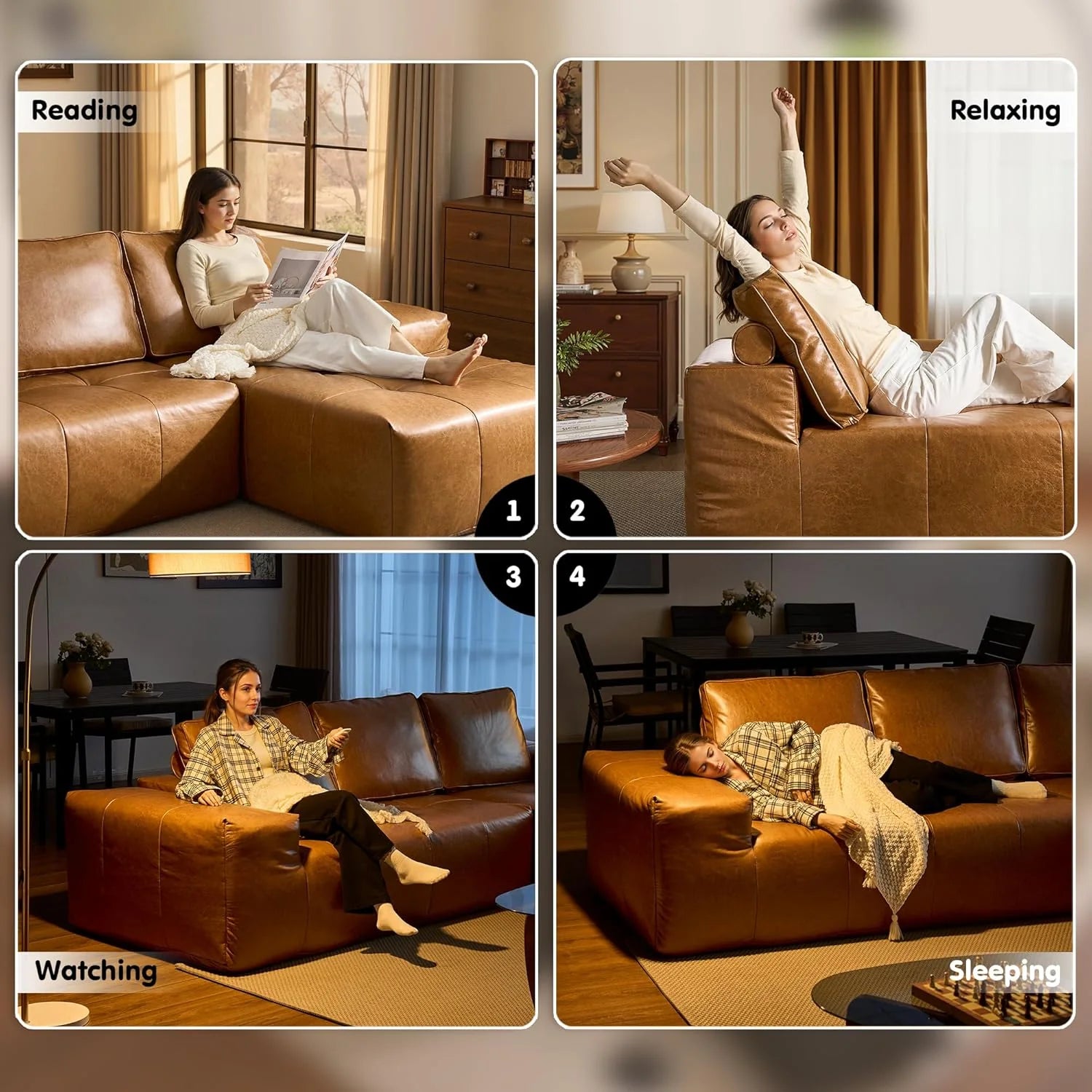 Ovios 104 Cloud Section Sofa L-shaped lounge chair, modern modular sofa