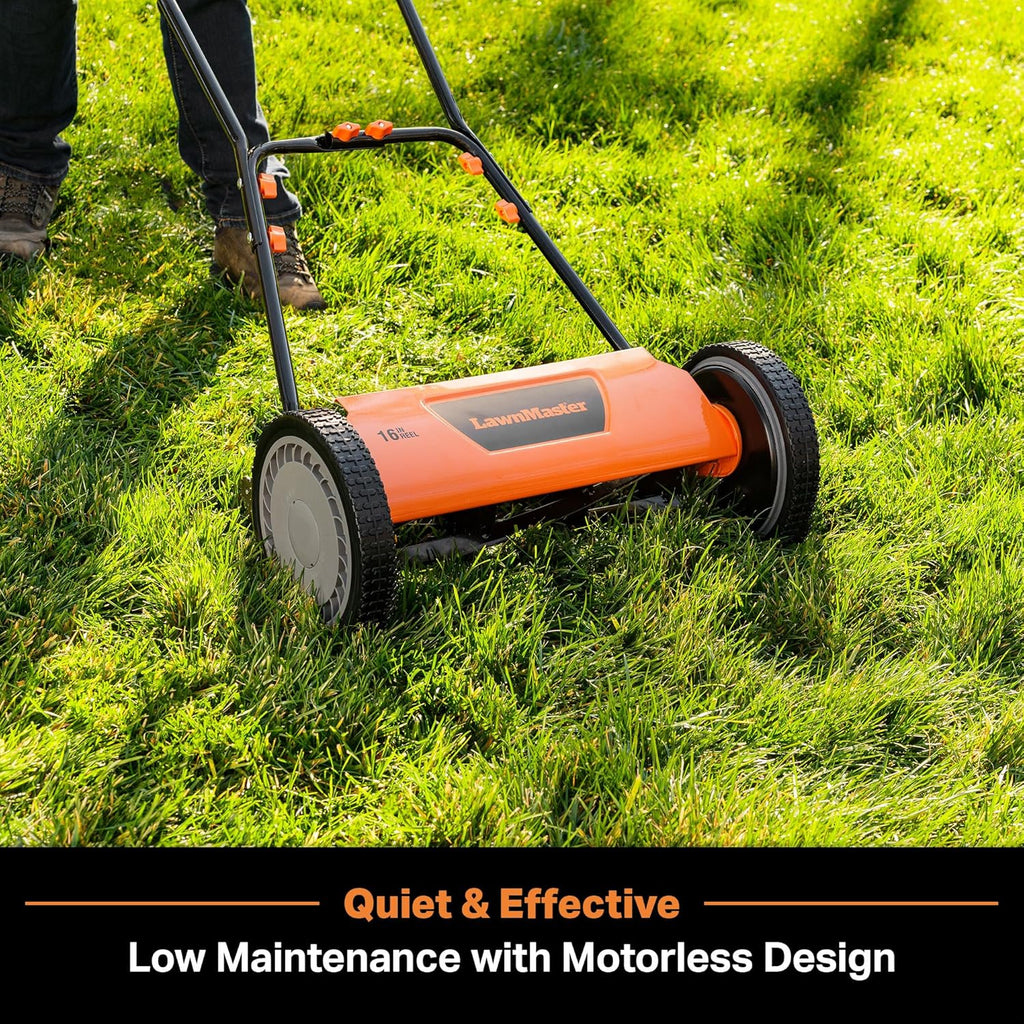 LawnMaster LMRM1801 Push Reel Lawn Mower 18-Inch 5-Blade