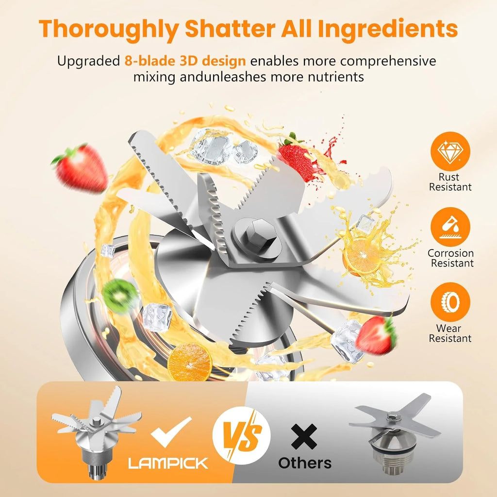 Blenders for Kitchen, 2000W Blender for Smoothies 35000 RPM