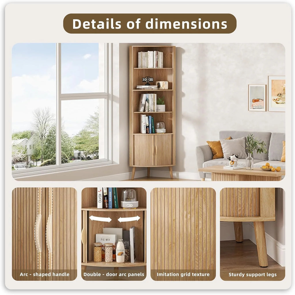 Corner Cabinet, 66.73'' Tall Modern Corner Bathroom Storage Cabinet