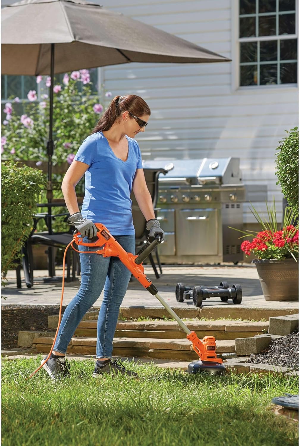 BLACK+DECKER 3-in-1 Corded Lawn Mower String Trimmer Edger 12-Inch