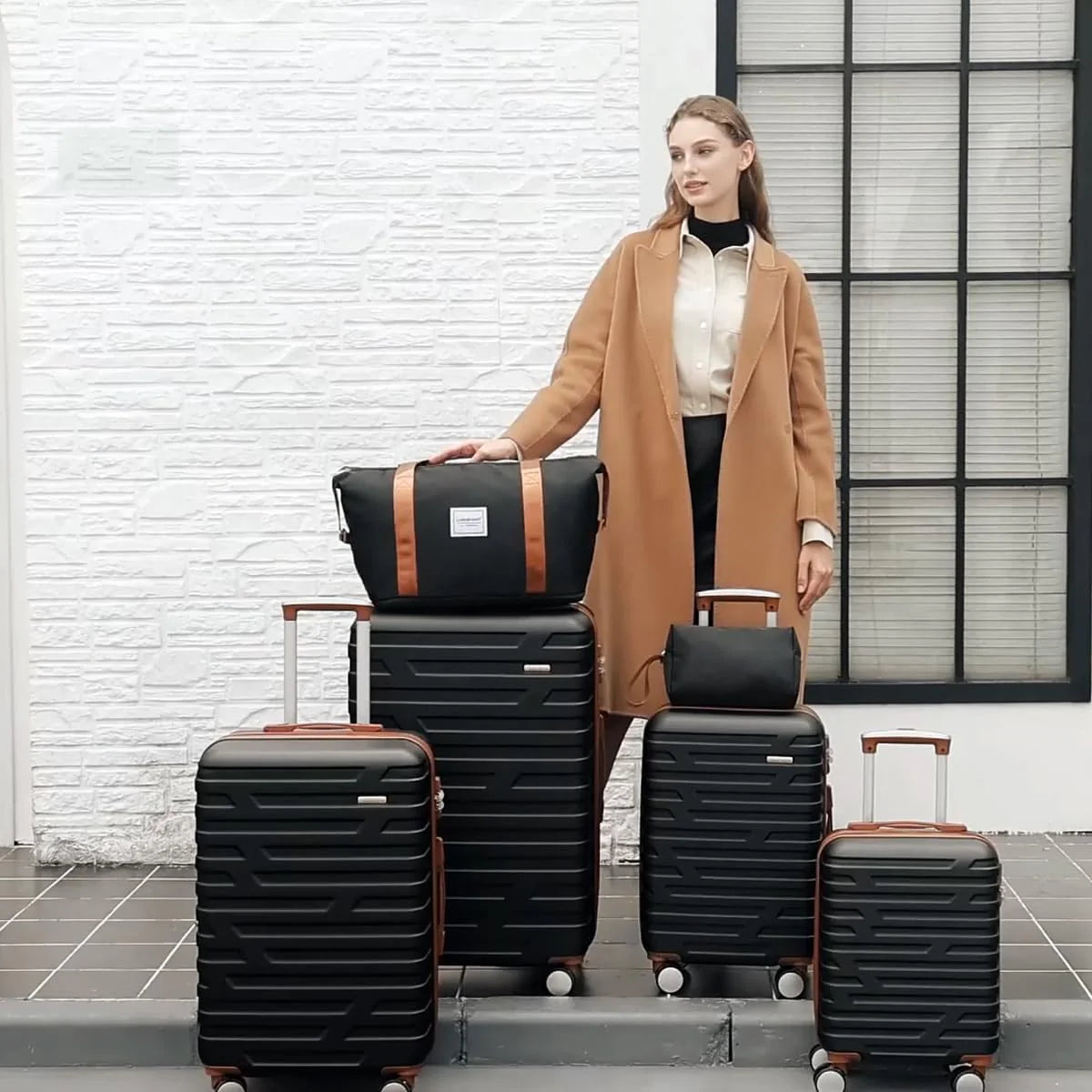 Luggage 6-piece hardshell expandable suitcase lightweight travel carry-on luggage set
