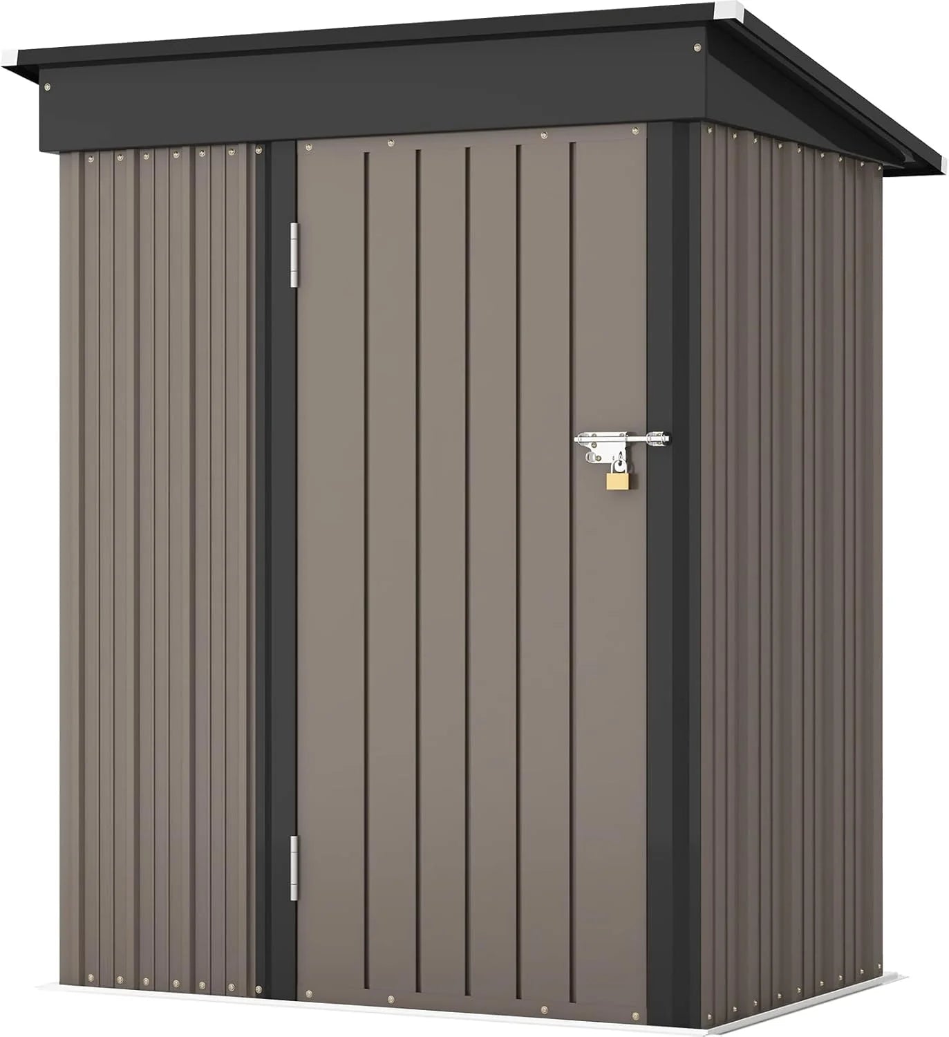 Patiowell 5x3 FT Outdoor Storage Shed Tool Shed with Sloping Roof and Lockable Door Metal Shed