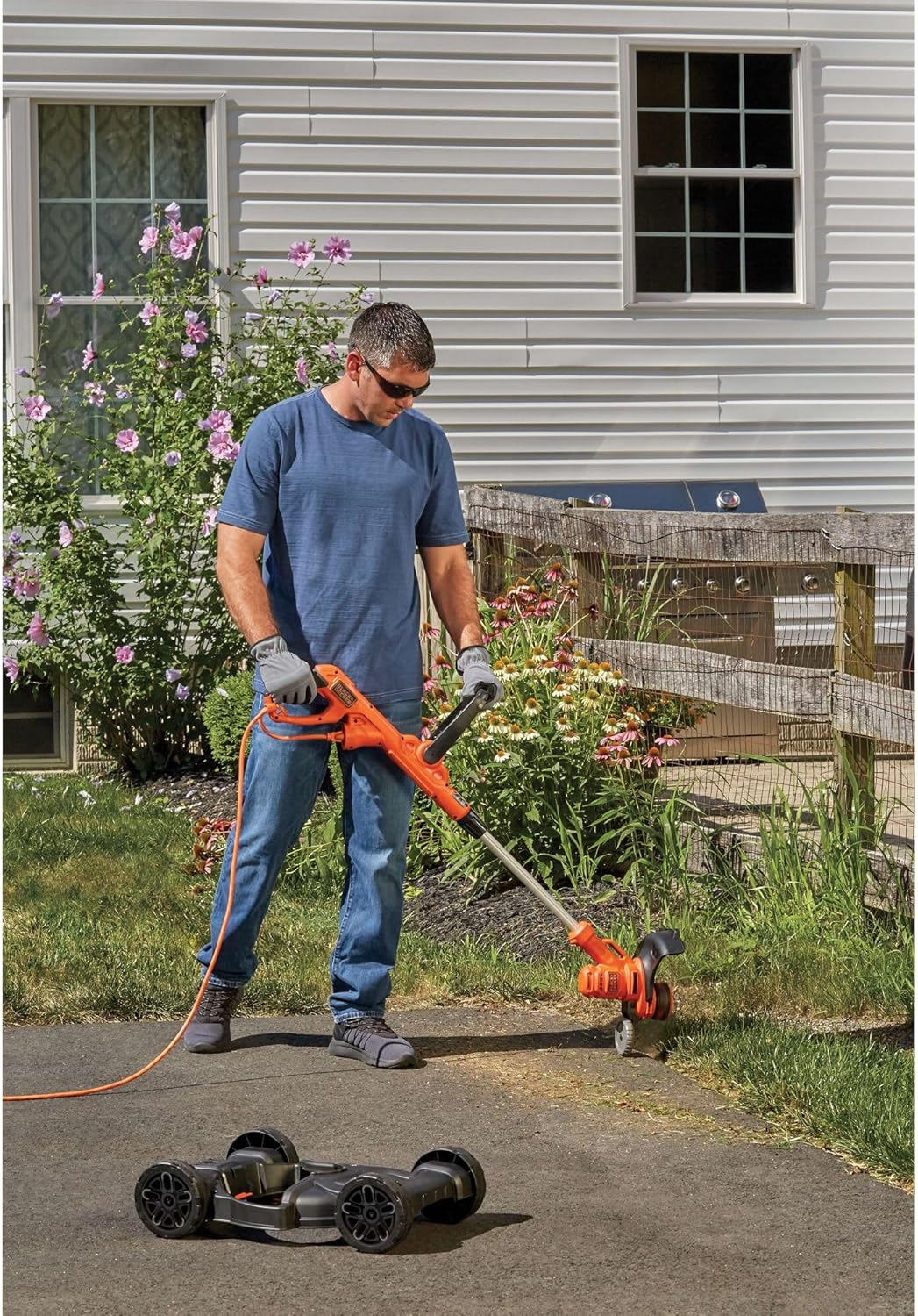 BLACK+DECKER 3-in-1 Corded Lawn Mower String Trimmer Edger 12-Inch