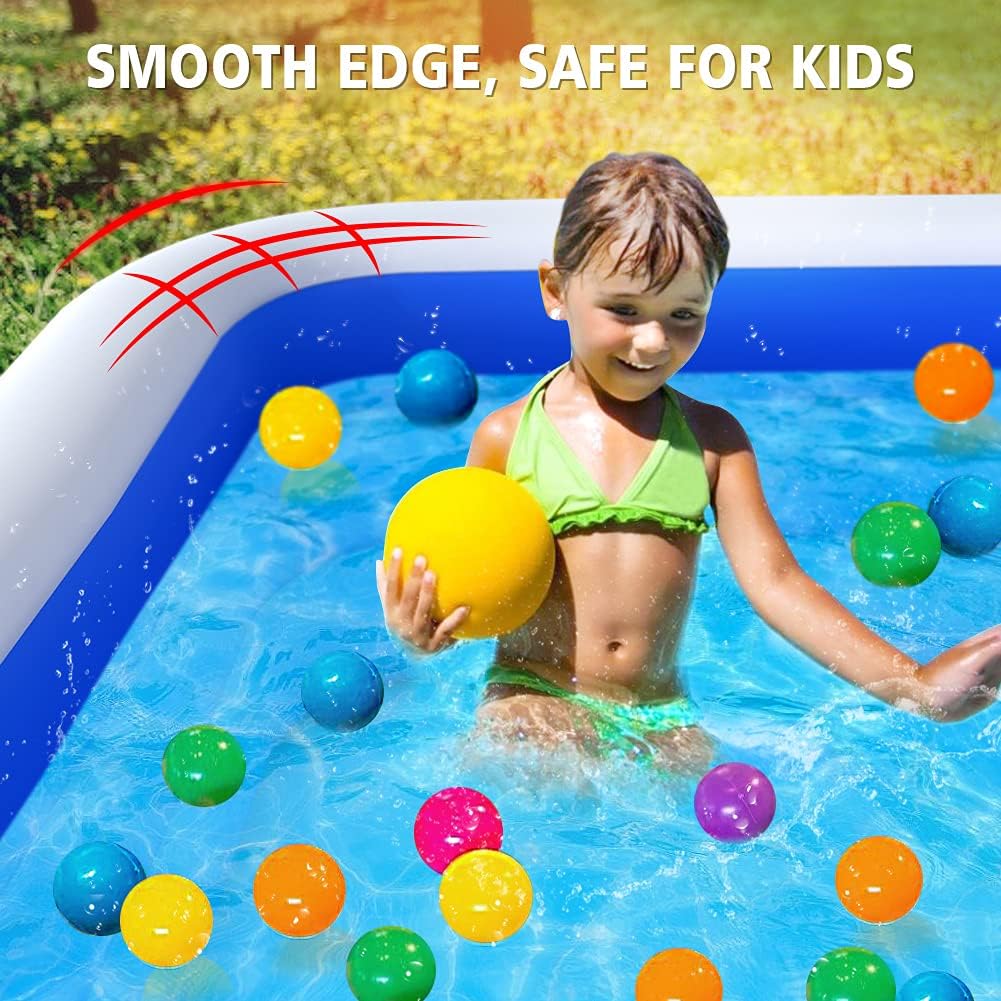 Inflatable Swimming Pool, 120 x 72 x 22 Kiddie Pools, Family Lounge Pools Thickened Above Ground Family Pool for Summer Water Party, Backyard, Garden Lawn, Blue