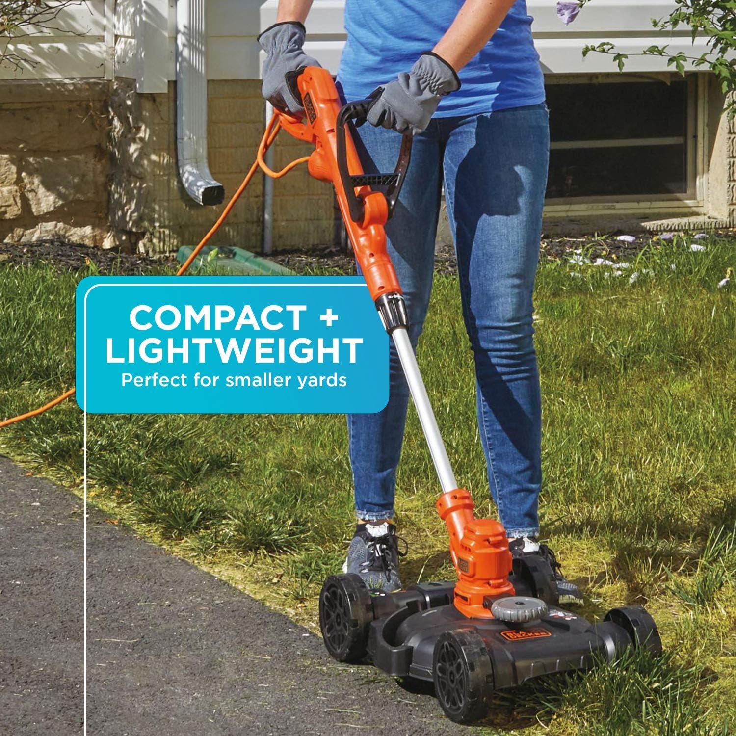 BLACK+DECKER 3-in-1 Corded Lawn Mower String Trimmer Edger 12-Inch