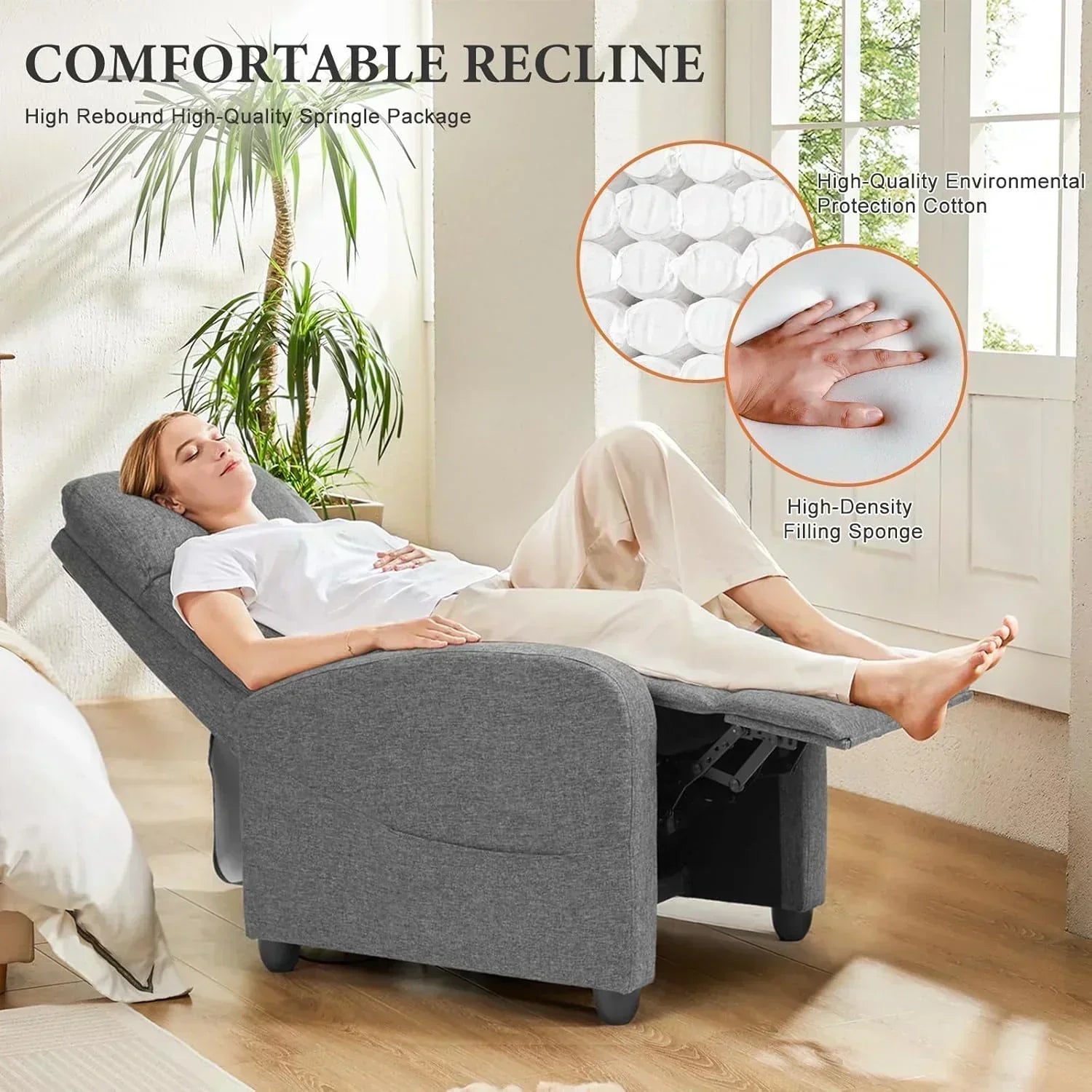 Sweetcrispy Massage Recliner Chair for Adults Adjustable Home Theater Seating