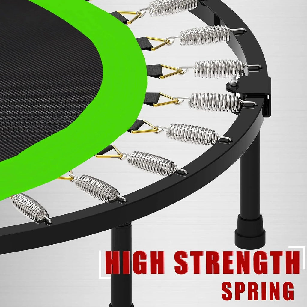 Kanchimi 40 48 Folding Mini Fitness Indoor Exercise Workout Rebounder Trampoline with Handle, Max Load 330lbs