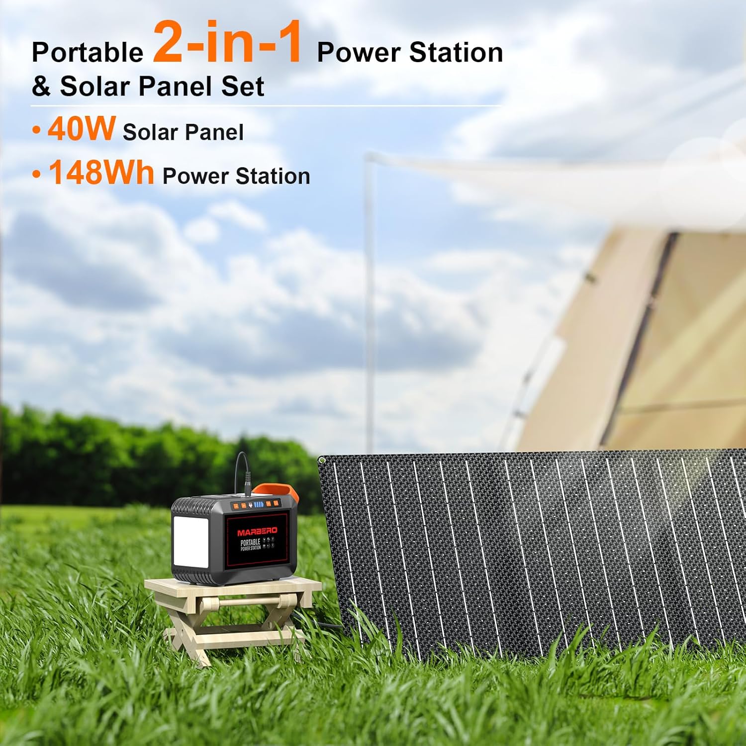 Portable Power Station 88Wh Camping Lithium Battery Solar Generator Fast Charging Power Bank