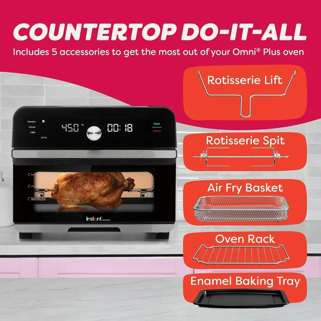 Instant Pot Omni Plus 19QT/18L Toaster Oven Air Fryer 10-in-1 Functions Fits 12 Pizza Crisp Broil