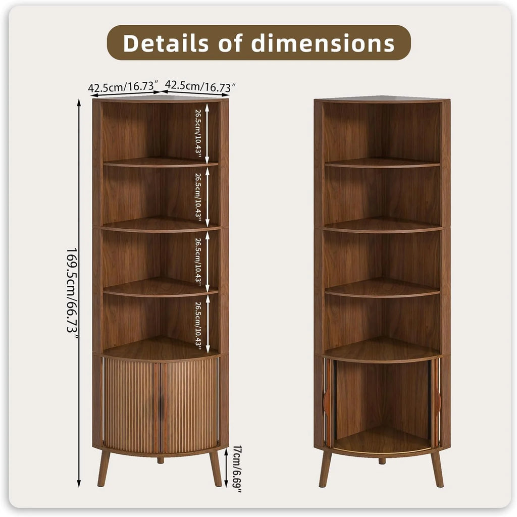 Corner Cabinet, 66.73'' Tall Modern Corner Bathroom Storage Cabinet