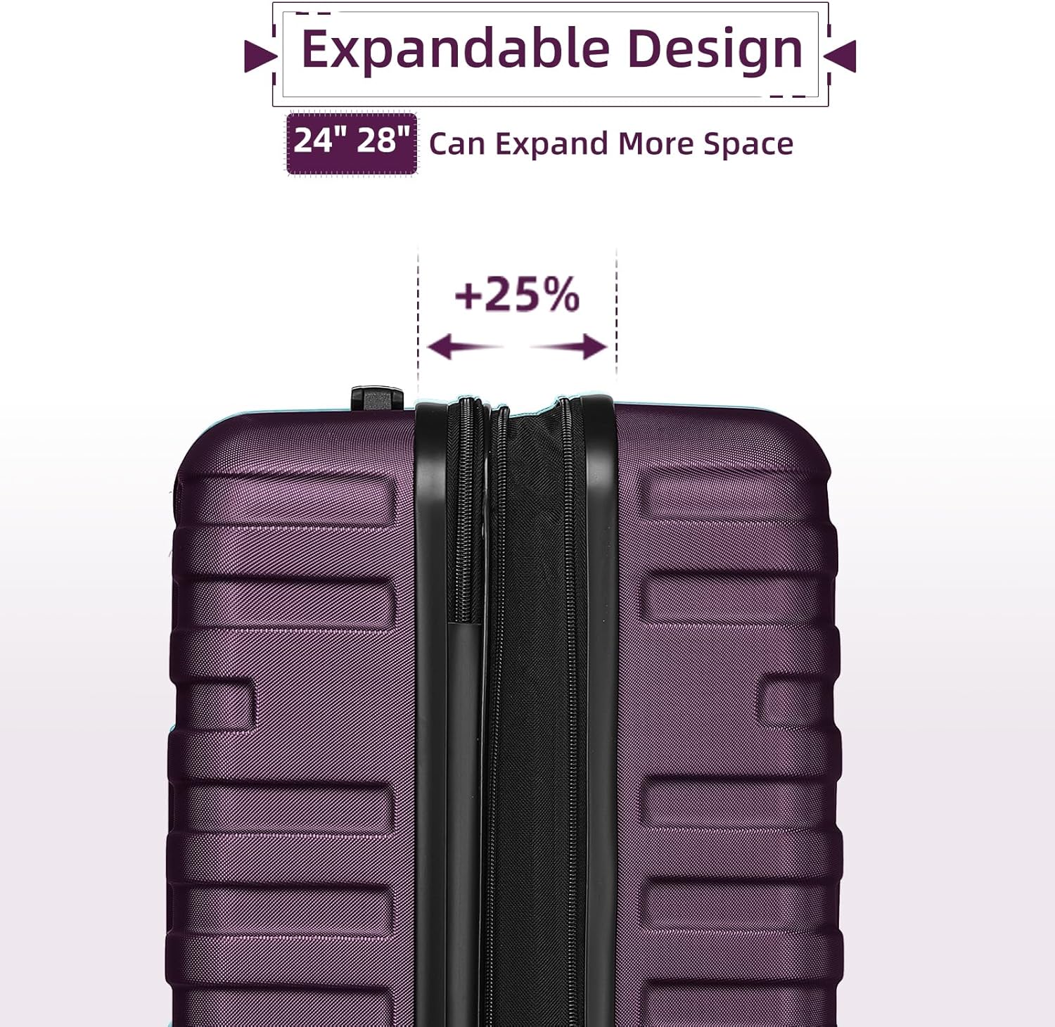 Luggage 6-piece hardshell expandable suitcase lightweight travel carry-on luggage set