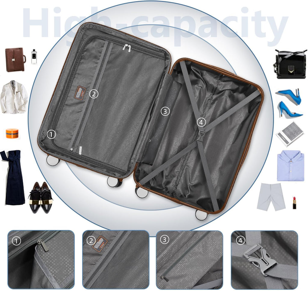 Luggage 6-piece hardshell expandable suitcase lightweight travel carry-on luggage set