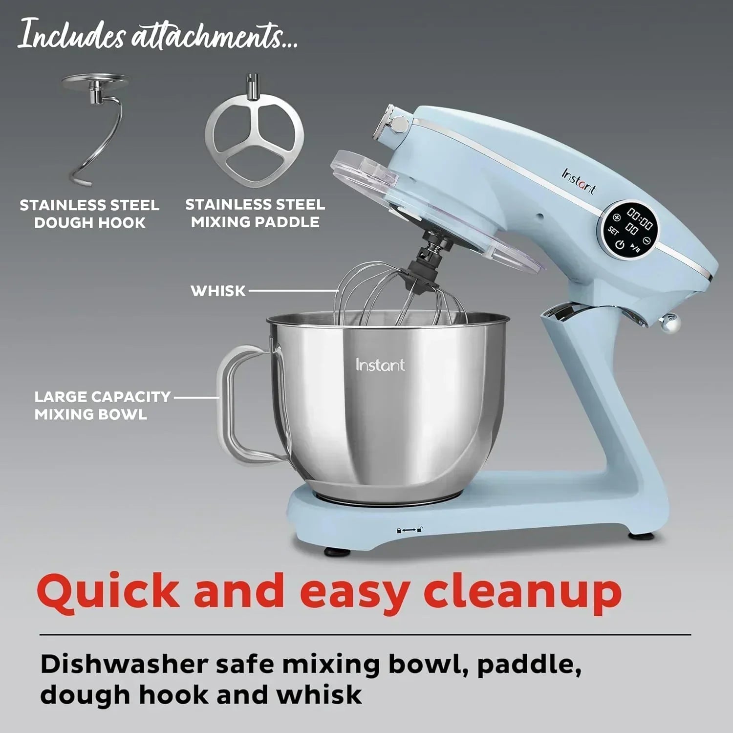 Instant Pot Instant Stand Mixer Pro 600W 10-Speed Electric Mixer with Digital Interface