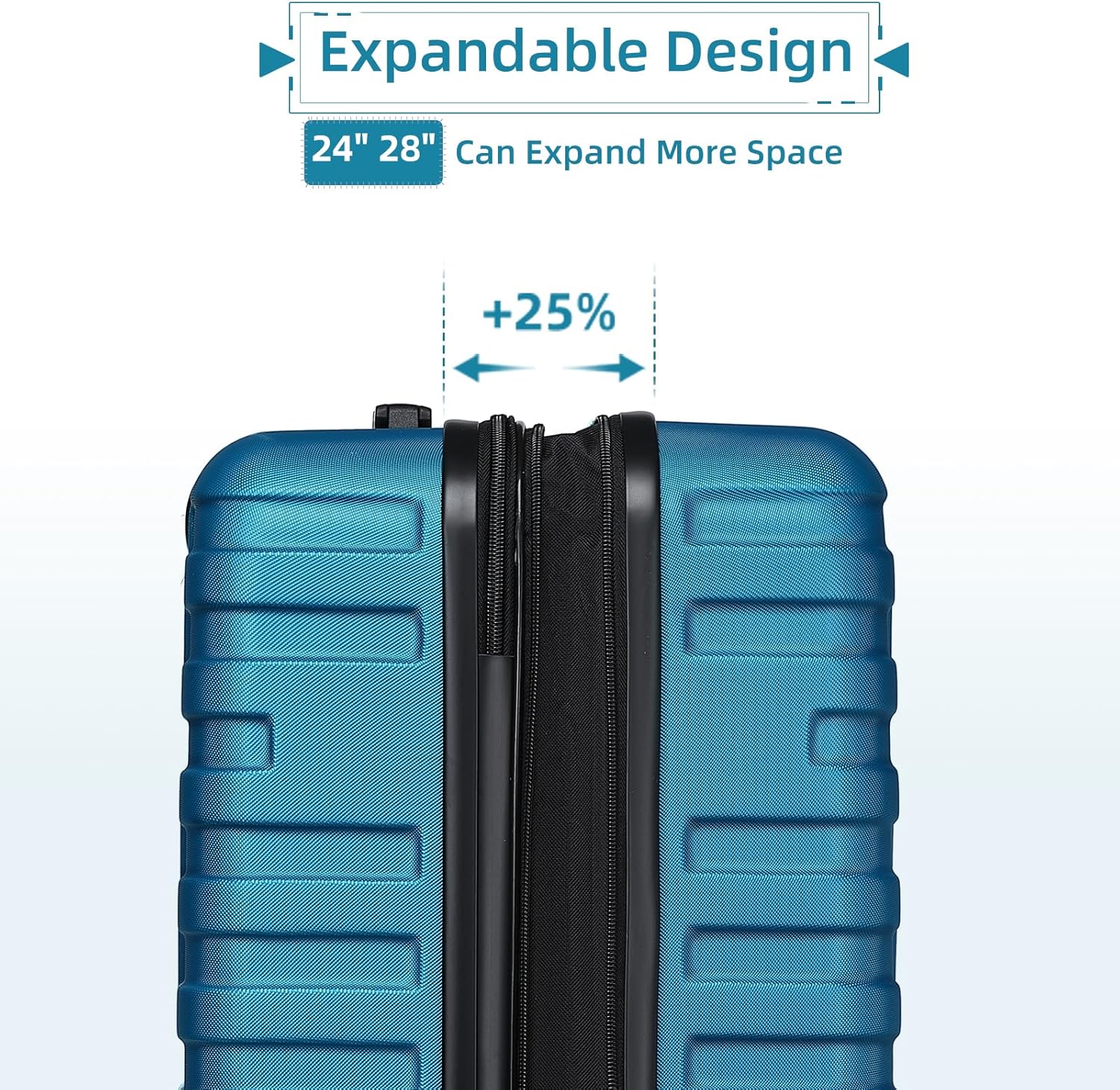 Luggage 6-piece hardshell expandable suitcase lightweight travel carry-on luggage set