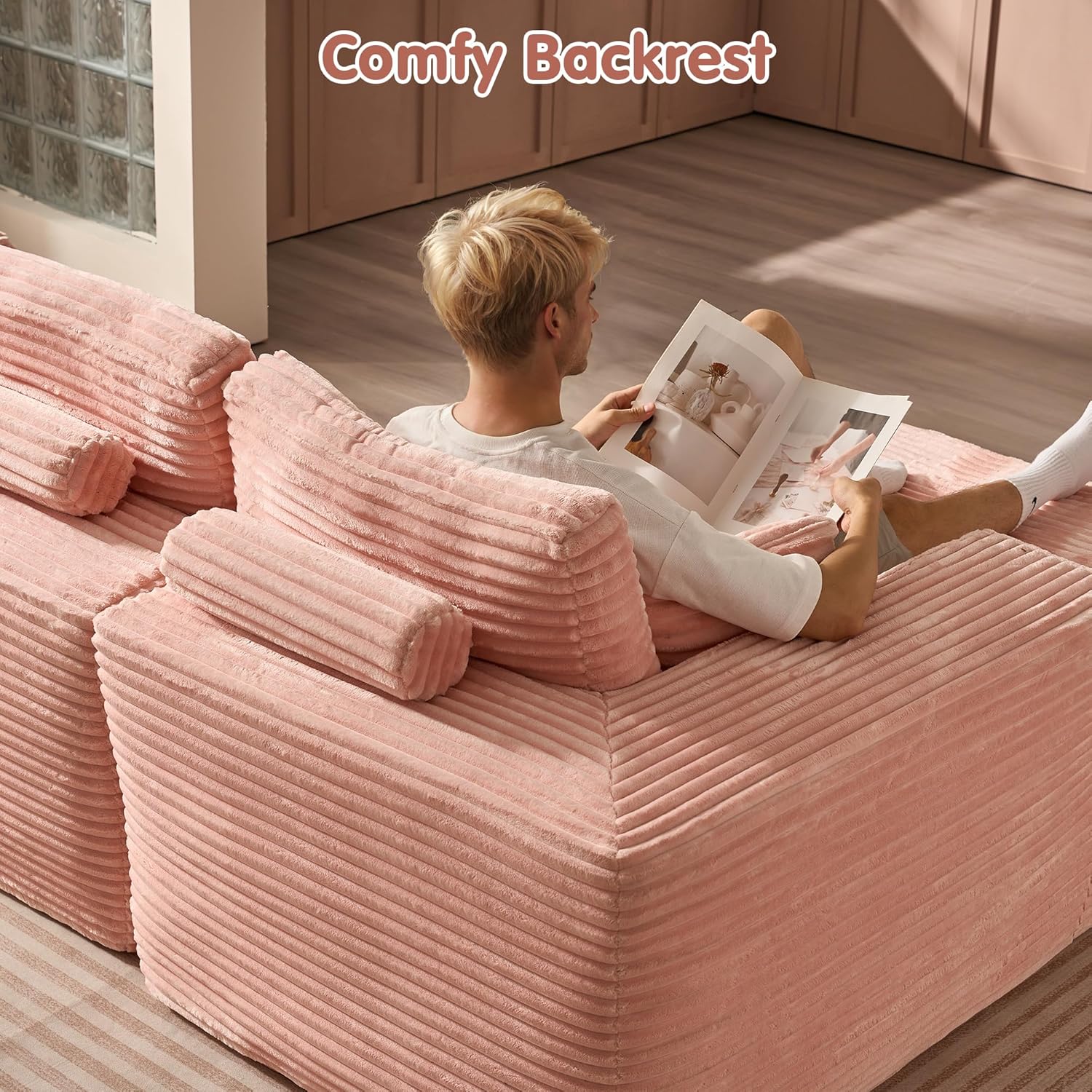 Ovios 104 Cloud Section Sofa L-shaped lounge chair, modern modular sofa