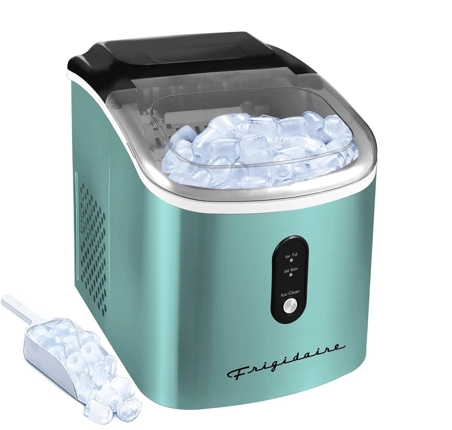Frigidaire EFIC103-AMZ-SC Counter Top Maker with Over-Sized Ice Bucket, Stainless Steel, Self Cleaning Function, Heavy Duty, Stainless