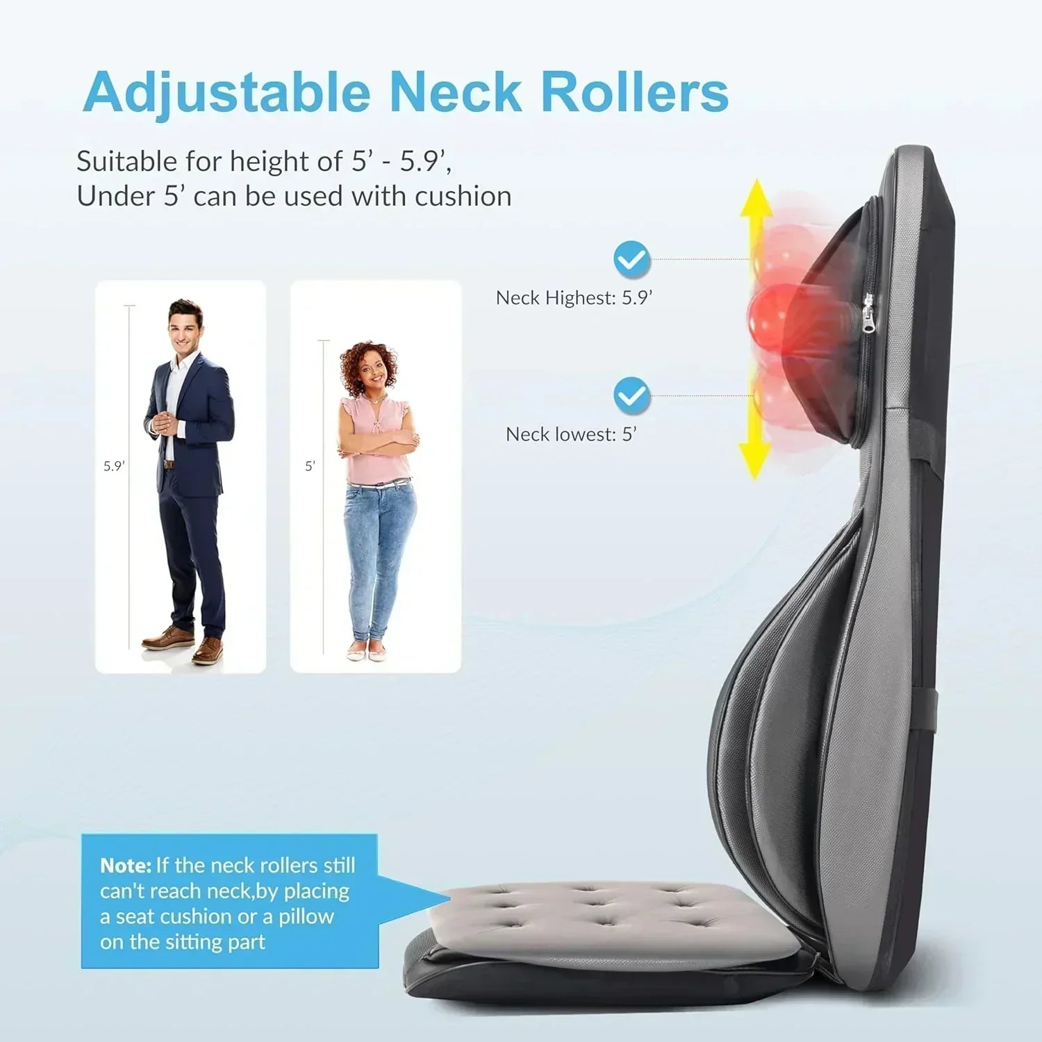 COMFIER Massager Chair with Heat Shiatsu Neck Back Massager Portable with Compress