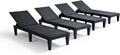 Patio Chairs Black Chaise Lounge Chair Outdoor 5-Position Adjustable Sun Tanning Chair